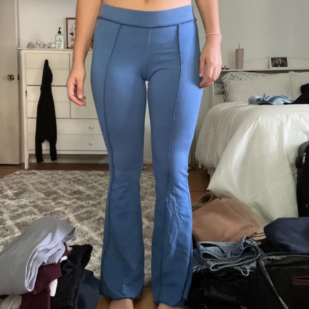 Blue Yoga Pants Flared